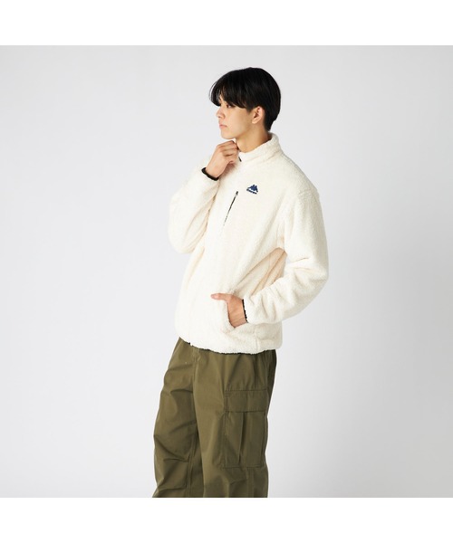 Kappa（カッパ）の「Kappa カッパ 軽量 防風 胸元ファスナーポケット付き シャギー トラックジャケット（ジャージ・メンズ・ブラック/ホワイト/ベージュ・M/L/LL）」の6枚目の写真