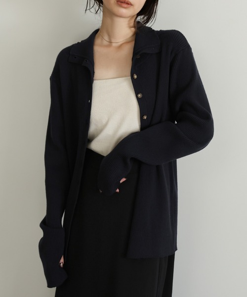 MORABITO ブラック カーディガン NZ LAMBS Vネックカーディガン（カーディガン/ボレロ）｜MACPHEE