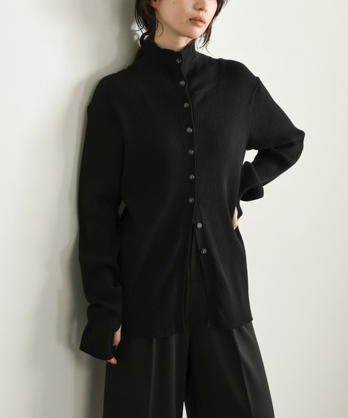 select MOCA Et（セレクトモカエト）の「【Et】Button Design High-Neck Rib Knit Cardigan（カーディガン/ボレロ・レディース・ネイビー/ライトベージュ/ブラック・FREE）」の21枚目の写真