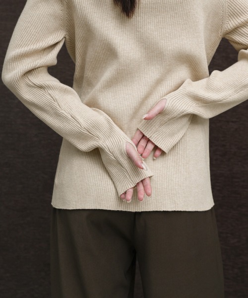 select MOCA Et(セレクトモカエト)の「【Et】Button Design High-Neck Rib Knit Cardigan(カーディガン/ボレロ・レディース・ネイビー/ライトベージュ/ブラック・FREE)」の18枚目の写真