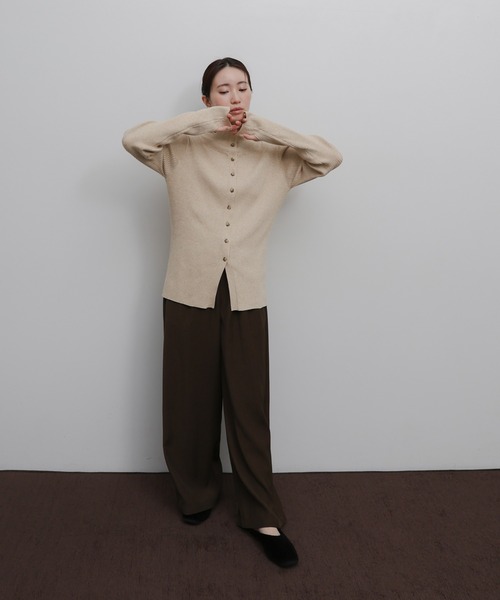 select MOCA Et(セレクトモカエト)の「【Et】Button Design High-Neck Rib Knit Cardigan(カーディガン/ボレロ・レディース・ネイビー/ライトベージュ/ブラック・FREE)」の8枚目の写真