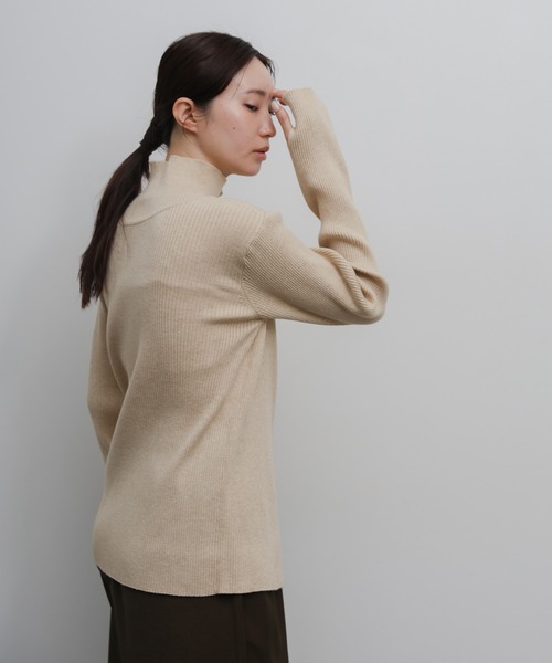 select MOCA Et(セレクトモカエト)の「【Et】Button Design High-Neck Rib Knit Cardigan(カーディガン/ボレロ・レディース・ネイビー/ライトベージュ/ブラック・FREE)」の11枚目の写真