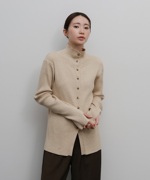 select MOCA Et(セレクトモカエト)の「【Et】Button Design High-Neck Rib Knit Cardigan(カーディガン/ボレロ・レディース・ネイビー/ライトベージュ/ブラック・FREE)」の13枚目の写真