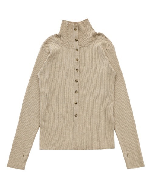 select MOCA Et(セレクトモカエト)の「【Et】Button Design High-Neck Rib Knit Cardigan(カーディガン/ボレロ・レディース・ネイビー/ライトベージュ/ブラック・FREE)」の15枚目の写真