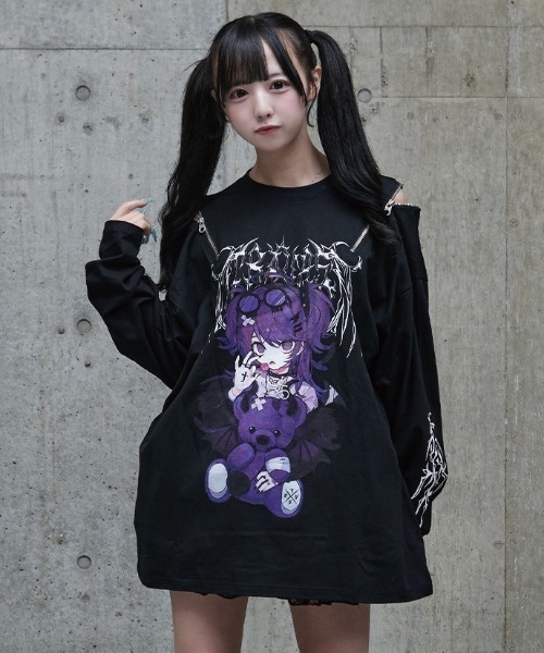 TRAVAS TOKYO/トラバス トーキョー』てぃらコラボイラストプリントL/S