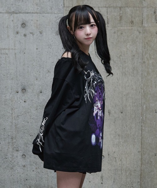 TRAVAS TOKYO/トラバス トーキョー』てぃらコラボイラストプリントL/S