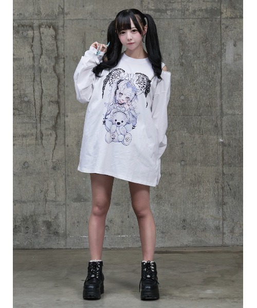 TRAVAS TOKYO/トラバス トーキョー』てぃらコラボイラストプリントL/S