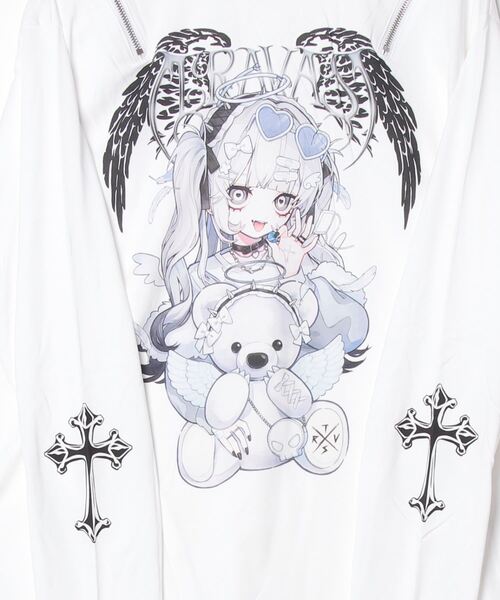 TRAVAS TOKYO/トラバス トーキョー』てぃらコラボイラストプリントL/S