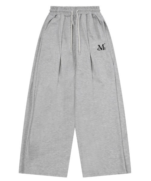 MUCENT(ムセント)の「A'GEM/9 × .kom 『MUCENT/ムーセント』 SIGNATURE FOUR PINTUCK WIDE SWEAT PANTS/4ピンタックワイドスウェットパンツ(スウェットパンツ・レディース・グレー/ブラック・FREE)」の1枚目の写真