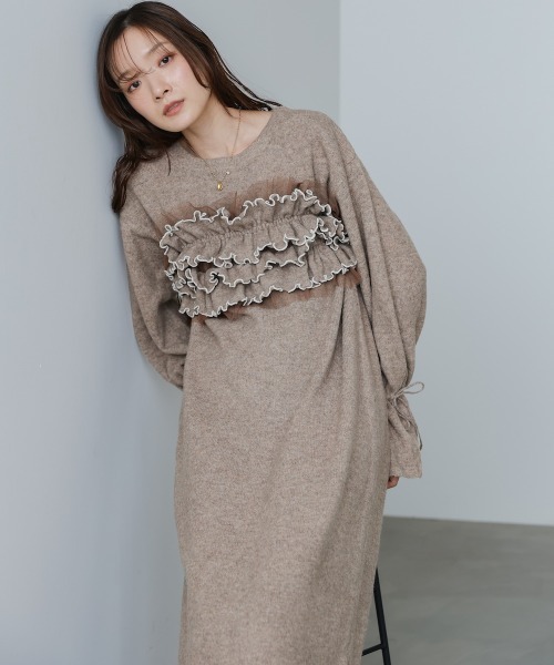 Bab(バブ)の「【選べるサイズ展開】ビスチェセットニットワンピース(ワンピース・レディース・チャコールグレー/ベージュ/モカ・S/M/L)」の2枚目の写真