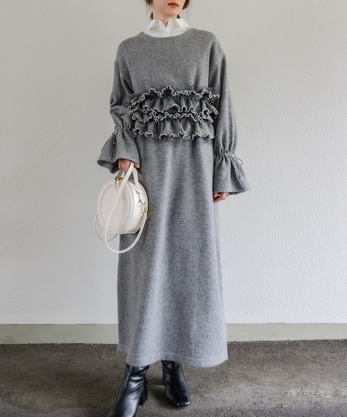 Bab(バブ)の「【選べるサイズ展開】ビスチェセットニットワンピース(ワンピース・レディース・チャコールグレー/ベージュ/モカ・S/M/L)」の22枚目の写真