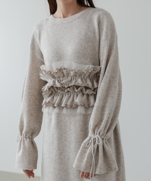 Bab(バブ)の「【選べるサイズ展開】ビスチェセットニットワンピース(ワンピース・レディース・チャコールグレー/ベージュ/モカ・S/M/L)」の6枚目の写真