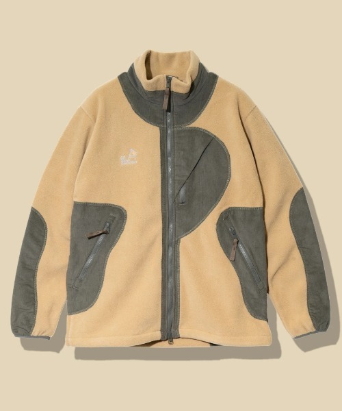go slow caravan(ゴースローキャラバン)の「マイクロフリース×コーデュロイ スタンドJKT(ブルゾン・メンズ・ネイビー/ベージュ・X-LARGE/LARGE/MEDIUM)」の1枚目の写真