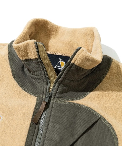 go slow caravan(ゴースローキャラバン)の「マイクロフリース×コーデュロイ スタンドJKT(ブルゾン・メンズ・ネイビー/ベージュ・X-LARGE/LARGE/MEDIUM)」の3枚目の写真