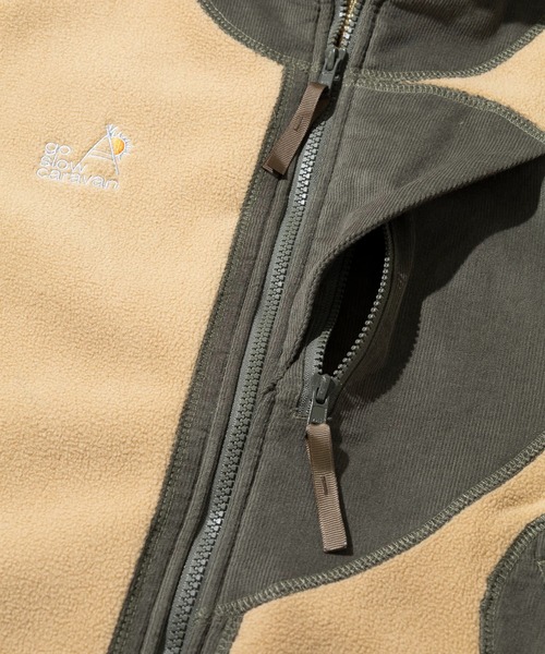 セール】マイクロフリース×コーデュロイ スタンドJKT（ブルゾン）｜go