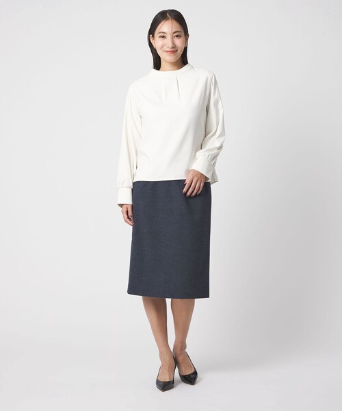 A DAY IN THE LIFE UNITED ARROWS(アデイインザライフユナイテッドアローズ)の「ドビー タイトスカート ‐ウォッシャブル・セットアップ対応‐<A DAY IN THE LIFE>(スカート・レディース・ネイビー/ダークグレー・38/40/36)」の4枚目の写真