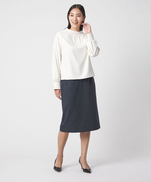 A DAY IN THE LIFE UNITED ARROWS(アデイインザライフユナイテッドアローズ)の「ドビー タイトスカート ‐ウォッシャブル・セットアップ対応‐<A DAY IN THE LIFE>(スカート・レディース・ネイビー/ダークグレー・38/40/36)」の5枚目の写真