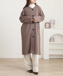 OMNES（オムネス）の「ラインキルトノーカラーロングコート（ノーカラーコート）」