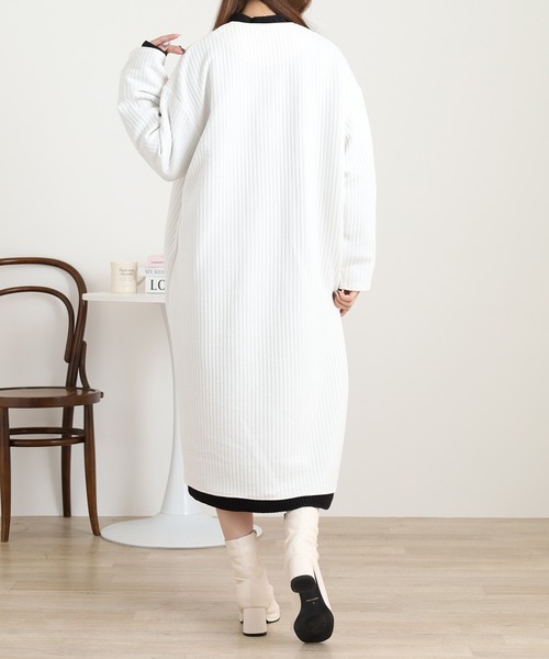 セール】ラインキルトノーカラーロングコート（ノーカラーコート