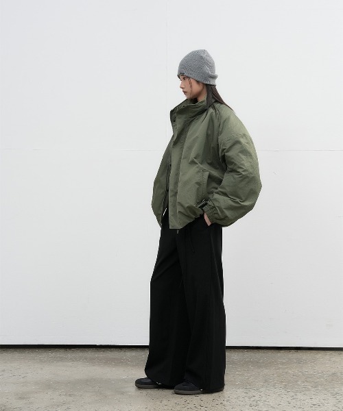 GENERAL IDEA（ジェネラルアイデア）の「【GENERAL IDEA】レイヤードベンディングスラックス / LAYERED BANDING SLACKS（スラックス・レディース・チャコール/ブラック・L/M/S）」の6枚目の写真