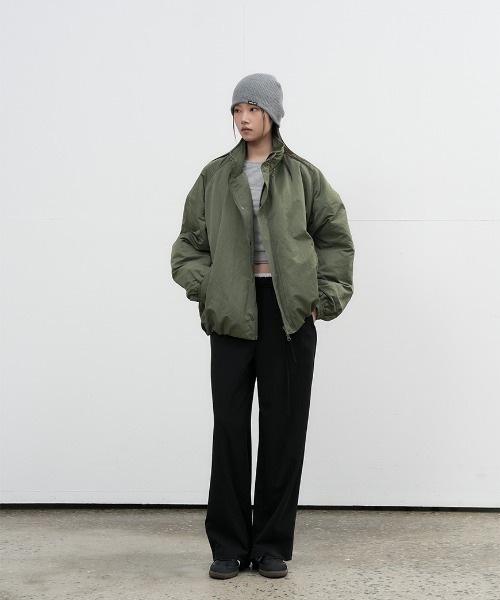 GENERAL IDEA（ジェネラルアイデア）の「【GENERAL IDEA】レイヤードベンディングスラックス / LAYERED BANDING SLACKS（スラックス・レディース・チャコール/ブラック・L/M/S）」の5枚目の写真