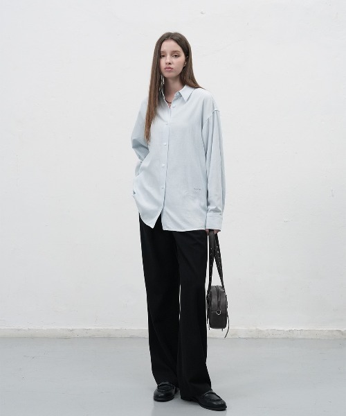 GENERAL IDEA（ジェネラルアイデア）の「【GENERAL IDEA】レイヤードベンディングスラックス / LAYERED BANDING SLACKS（スラックス・レディース・チャコール/ブラック・L/M/S）」の7枚目の写真