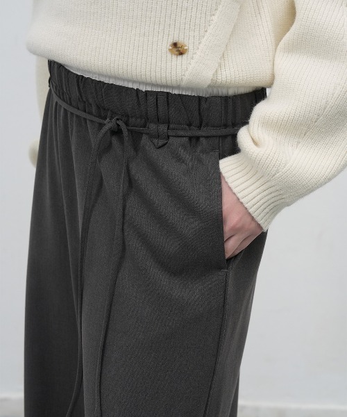 GENERAL IDEA（ジェネラルアイデア）の「【GENERAL IDEA】レイヤードベンディングスラックス / LAYERED BANDING SLACKS（スラックス・レディース・チャコール/ブラック・L/M/S）」の9枚目の写真