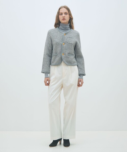 MACPHEE（マカフィー）の「コットンコーデュロイ タックストレートパンツ（その他パンツ・レディース・ネイビー/ライトグリーン/ホワイト・36/34/32）」の4枚目の写真