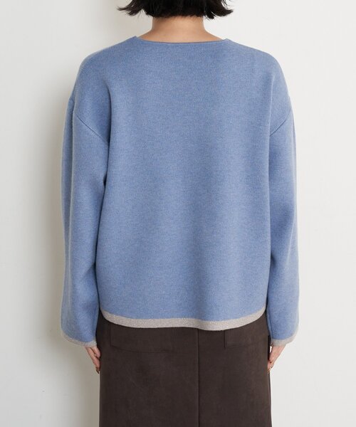 Jena espace merveilleux（ジェナ　エスパスメルヴェイユ）の「ラメラインVニット（ニット/セーター・レディース・ブルー/ベージュ/ネイビー・FREE）」の10枚目の写真