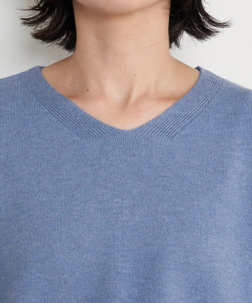 Jena espace merveilleux（ジェナ　エスパスメルヴェイユ）の「ラメラインVニット（ニット/セーター・レディース・ブルー/ベージュ/ネイビー・FREE）」の11枚目の写真