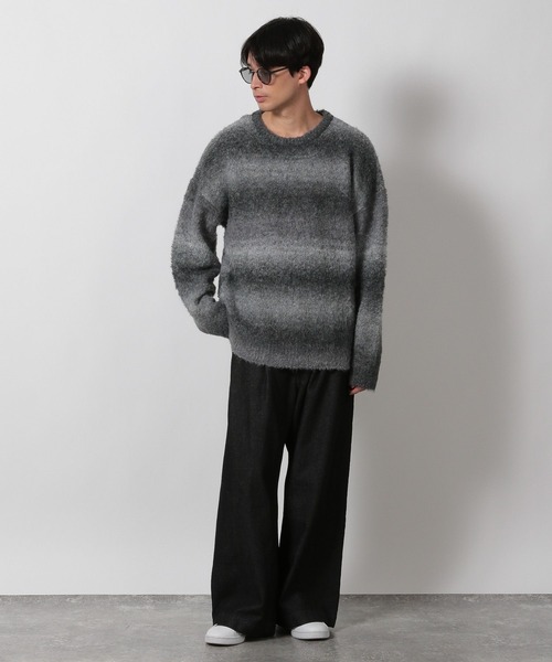 LAKOLE(ラコレ)の「スペースダイニットプルオーバー / 608735(ニット/セーター・メンズ・ブラック/ブルー/オレンジ・MEDIUM/LARGE)」の4枚目の写真