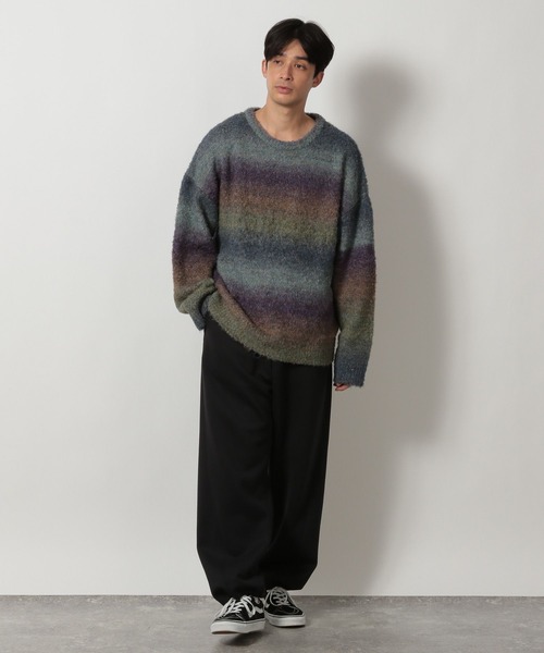 LAKOLE(ラコレ)の「スペースダイニットプルオーバー / 608735(ニット/セーター・メンズ・ブラック/ブルー/オレンジ・MEDIUM/LARGE)」の6枚目の写真