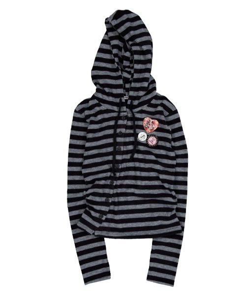 セール】【SETUP‐EXE】BADGE STRIPE HOODED CARDIGAN / 【セットアップ