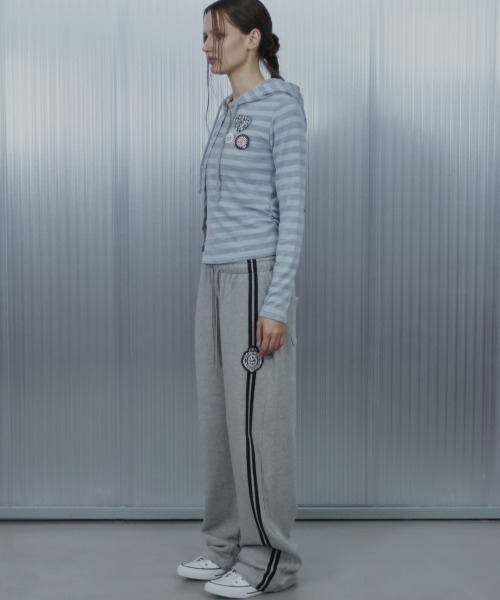セール】【SETUP‐EXE】BADGE STRIPE HOODED CARDIGAN / 【セットアップ