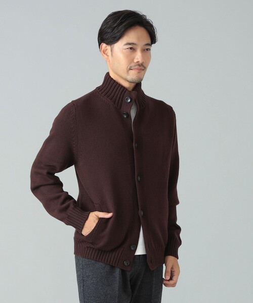 BAFY★新品4万円 バフィ ミドルゲージウールのスタンドカラーカーディガン44 BAFY☆新品4万円 バフィ ミドルゲージウールのスタンドカラー