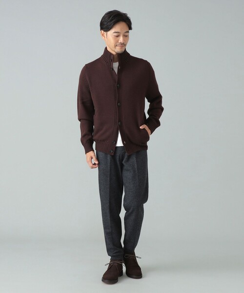 BEAMS F（ビームスエフ）の「【別注】BAFY / ウール スタンドカラー カーディガン（ニット/セーター・メンズ・ブラック/ブラウン・46/48/50/44）」の8枚目の写真