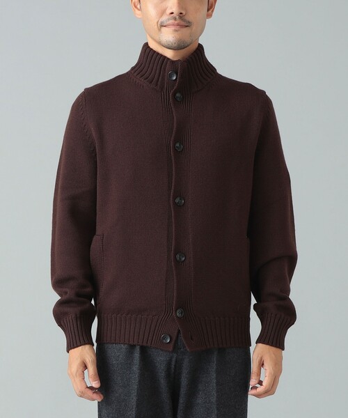 BAFY★新品4万円 バフィ ミドルゲージウールのスタンドカラーカーディガン44 別注】BAFY / ウール スタンドカラー カーディガン（ニット/セーター