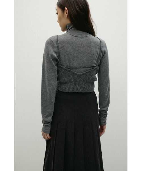 STYLEMIXER(スタイルミキサー)の「フリルニットビスチェ(ベスト・レディース・ブラック/グレー・SMALL/MEDIUM)」の17枚目の写真