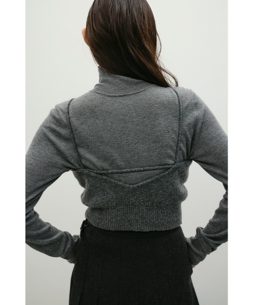 STYLEMIXER(スタイルミキサー)の「フリルニットビスチェ(ベスト・レディース・ブラック/グレー・SMALL/MEDIUM)」の18枚目の写真