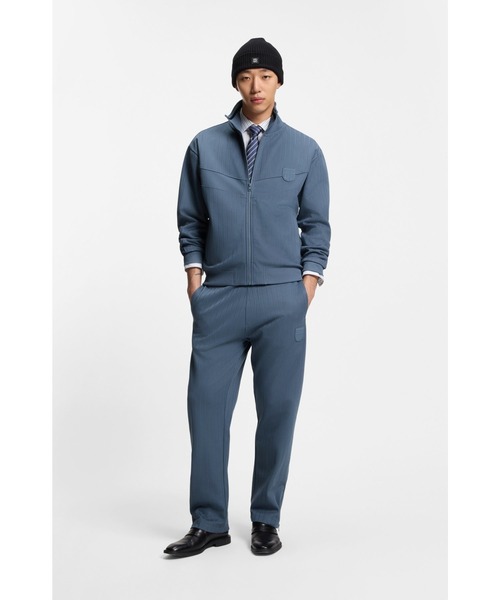 HUGO(ヒューゴ)の「コットンブレンド スウェットシャツ ドロップニードル ストライプ(スウェット・メンズ・ブルー・XS/XL/XXL/S)」の3枚目の写真