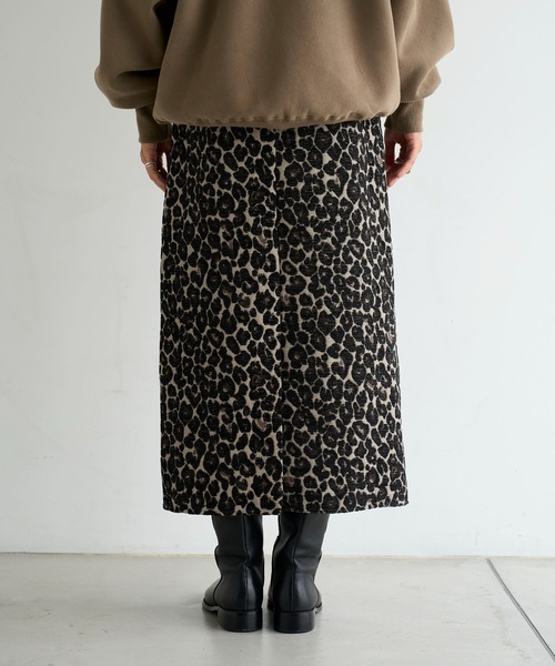定価15万　新品未使用　マリナリナルディ　レオパードコート　ジャガード　中綿 セール】レオパードジャガードナロースカート（スカート）｜meilmada