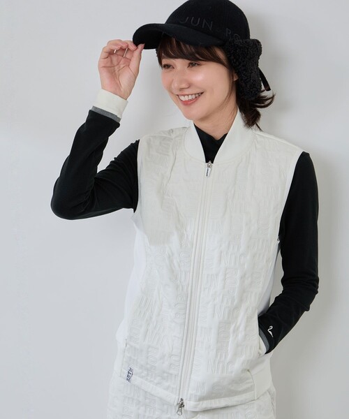 JUN&ROPE'(ジュンアンドロペ)の「ピンソニック中綿ベスト/防風・撥水//Oggi掲載(ブルゾン・レディース・ベージュ/ホワイト/ブラック・L/S/M)」の2枚目の写真