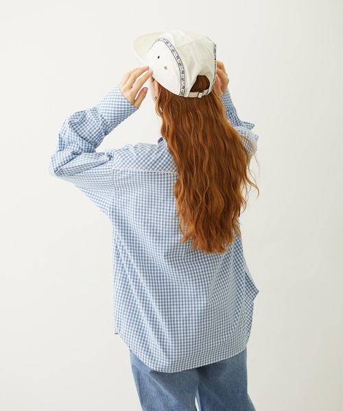 MILKFED.（ミルクフェド）の「CHECKERED WESTERN SHIRT（シャツ/ブラウス・レディース・ライトブルー/ブラック/レッド・ONE SIZE）」の7枚目の写真