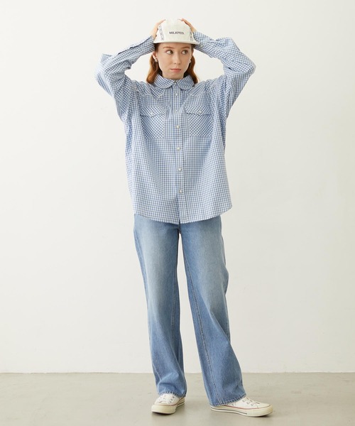 MILKFED.（ミルクフェド）の「CHECKERED WESTERN SHIRT（シャツ/ブラウス・レディース・ライトブルー/ブラック/レッド・ONE SIZE）」の12枚目の写真