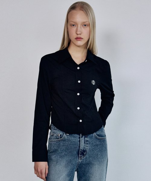 NICK&NICOLE(ニックアンドニコール)の「MINIMAL PINTUCK WRINKLE FREE SHIRT_BLACK(シャツ/ブラウス・レディース・その他・MEDIUM/LARGE)」の3枚目の写真