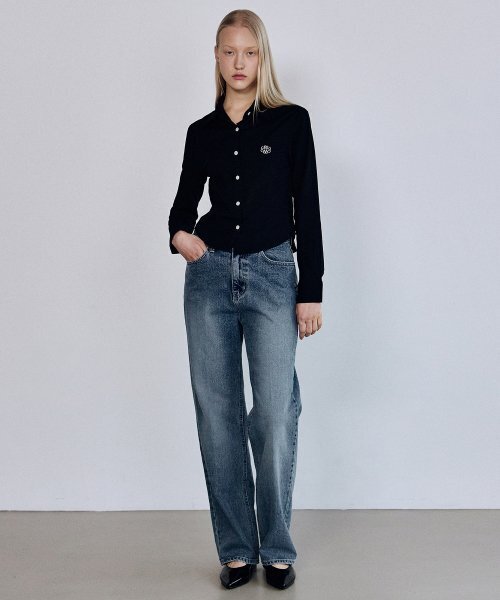 NICK&NICOLE(ニックアンドニコール)の「MINIMAL PINTUCK WRINKLE FREE SHIRT_BLACK(シャツ/ブラウス・レディース・その他・MEDIUM/LARGE)」の4枚目の写真