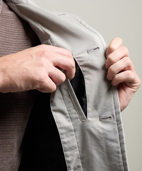 HIDEAWAYS NICOLE（ハイダウェイニコル）の「【HIDEAWAYS BLACK】ベストライナー付きステンカラーコート（ステンカラーコート・メンズ・ブラック/ライトベージュ/カーキブラウン・MEDIUM/LARGE/X-LARGE）」の16枚目の写真