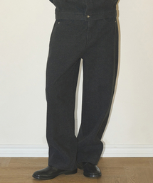 PARTIMENTO（パルティメント）の「ブラッシュドデニムシームラインパンツブラック（デニムパンツ）」