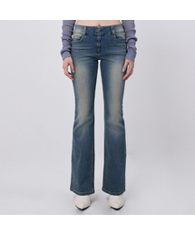 WOOALONG（ウアロン）の「Western washed boots-cut denim pants - BLUE（デニムパンツ）」
