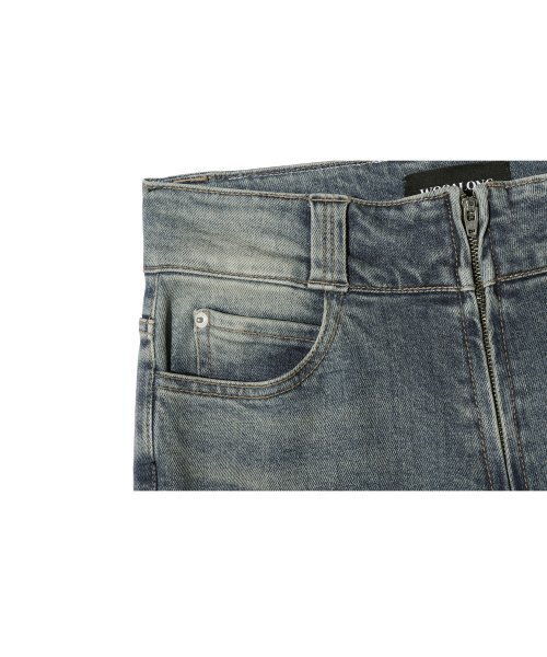 WOOALONG(ウアロン)の「Western washed boots-cut denim pants - BLUE(デニムパンツ・レディース・ブルー・SMALL/MEDIUM)」の3枚目の写真